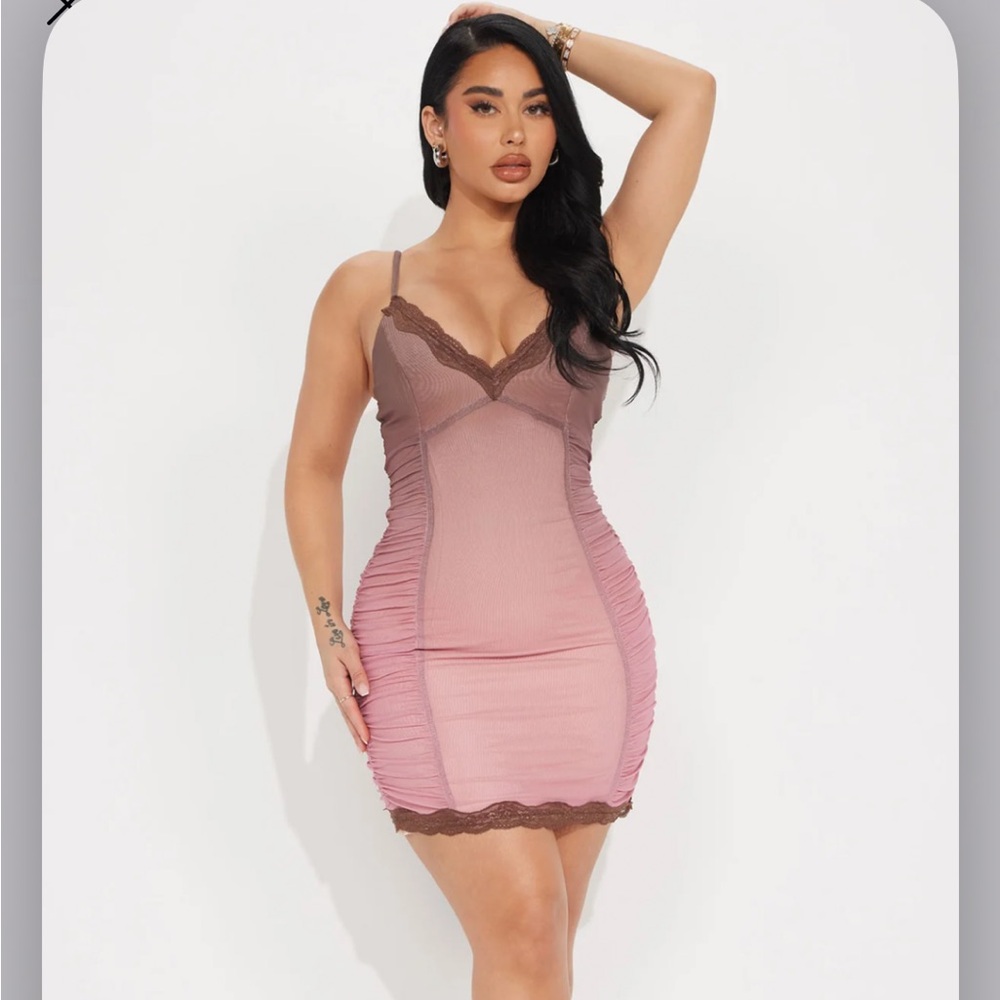 Fashion Nova Pink and Brown Ombré Mini dress